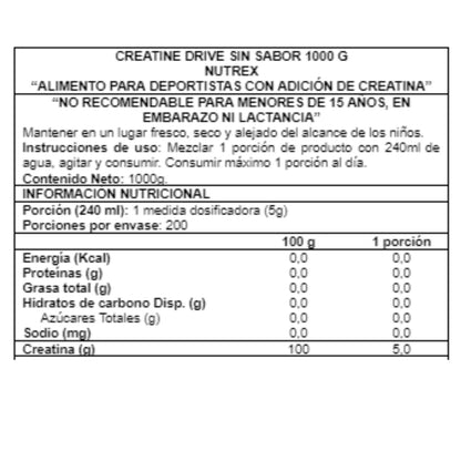 CREATINA MONOHIDRATADA NUTREX